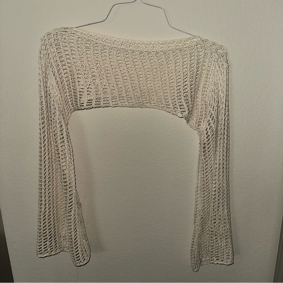 Sweaters - Cream Open-Knit Women's Sweater